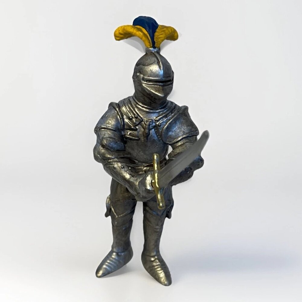 Schleich 2003 World of Knights Yellow and Blue Foot Soldier in Armor Sword